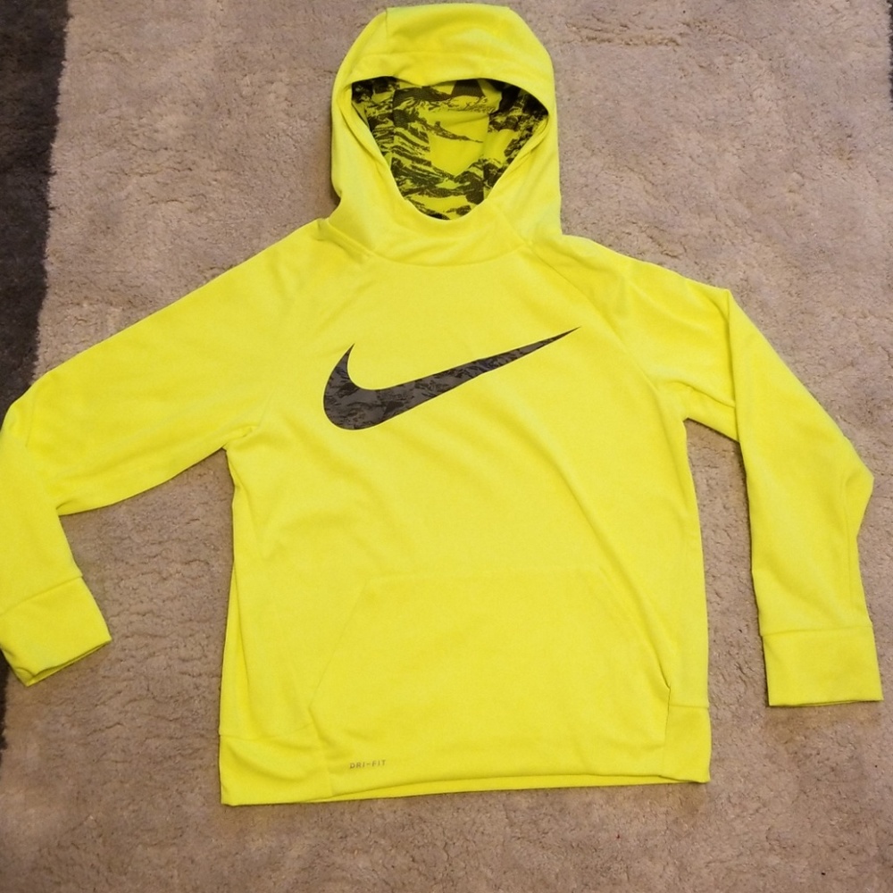 Boys nike highlighter yellow hoodie